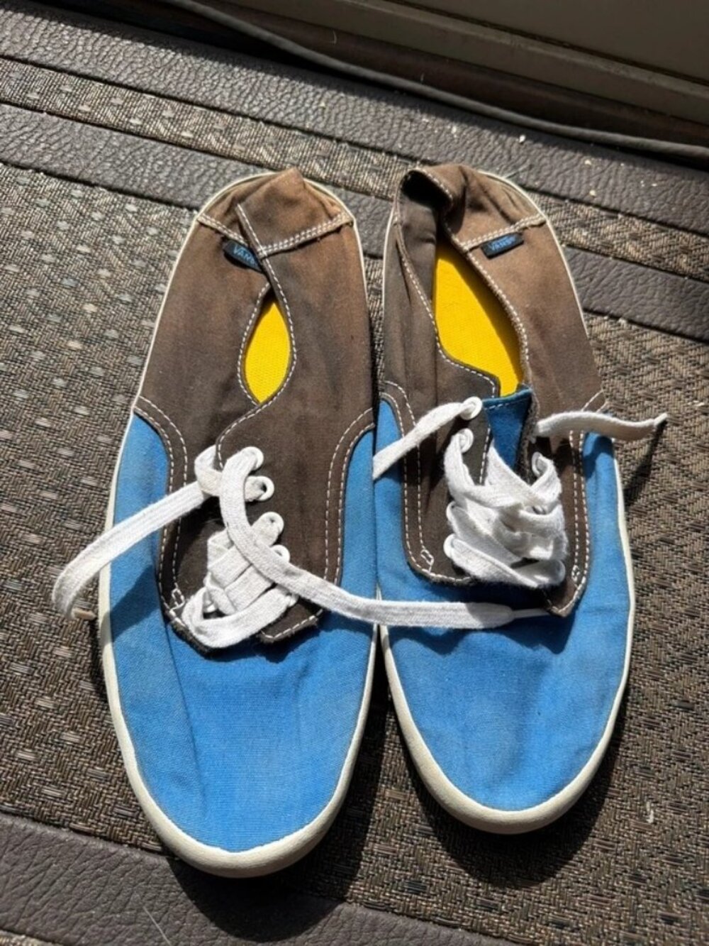 Vans Brown Blue Skate Sneakers Shoes Code VN-OKWO5RR Size US 10.5 Men's